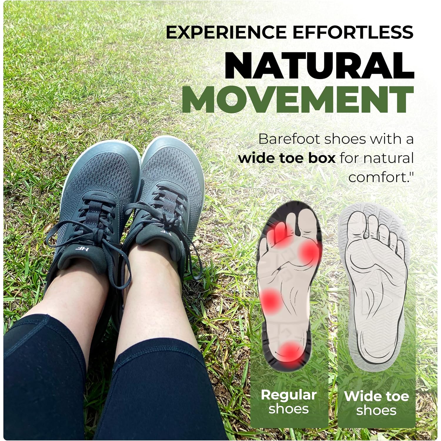 Hike Footwear Hf Stride – Hands-Off & Ergonomic Barefoot Shoes For Women Men, Thin Sole & Ultra-Light, Effortless Daily Wear Unisex