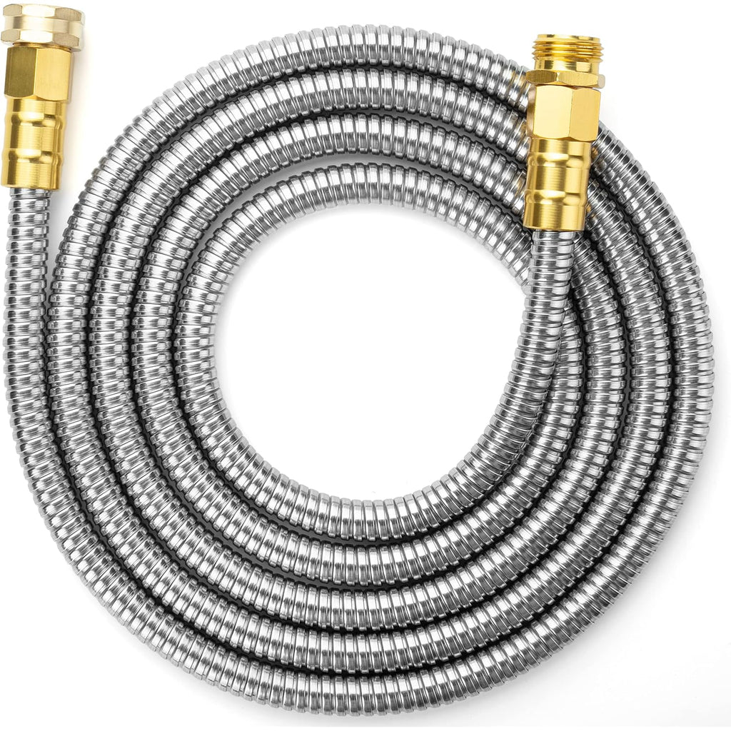 Unco- Metal Garden Hose, 10 Feet Stainless Steel No Kink, Durable Flexible | Water Hose For Garden, Yard, Outdoor Watering And Cleaning, Metal Hose For Everyday Outdoor Use