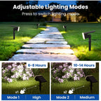 Jejot Solar Spot Lights Outdoor Waterproof,4 Pack,2 Lighting Modes Solar Spotlights, Solar Lights For Yard Garden Lawn Landscape,Cool White