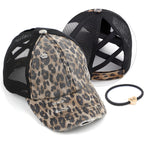 C.C Ponycap Messy High Bun Ponytail Adjustable Glitter Mesh Trucker Baseball Cap