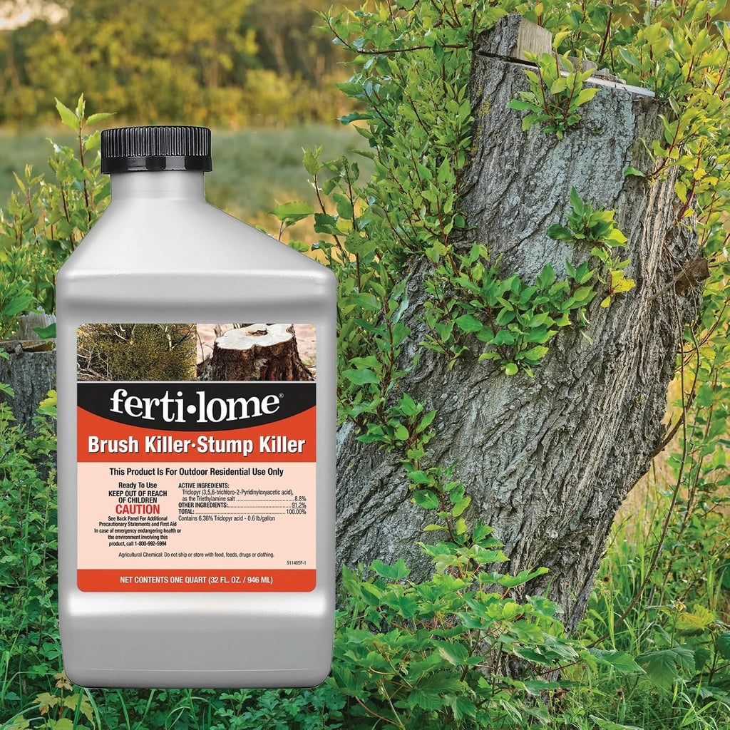 Fertilome (11485) Brush Killer & Stump Killer Woody Plant Control, 32 Oz | Triclopyr Ester Concentrate - Controls Woody Plants, Vines, Stumps In Non-Crop Areas - Property Owners