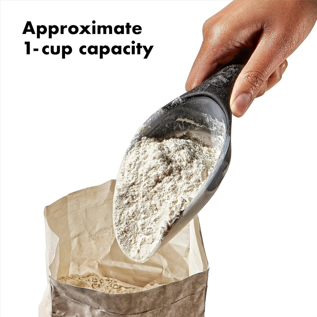 OXO Good Grips Flexible Scoop, 1 Cup, Ice Scoop for Freezer, Kitchen Food Scooper for Flour, Pet Food and More
