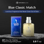 PB ParfumsBelcam Blue Classic Match Eau de Toilette Spray for Men – Modern Citrus Fougere Fragrance, Notes of Melon, Moss and Patchouli, Cologne Alternative, Signature Fragrance – 2.54 Fl Oz