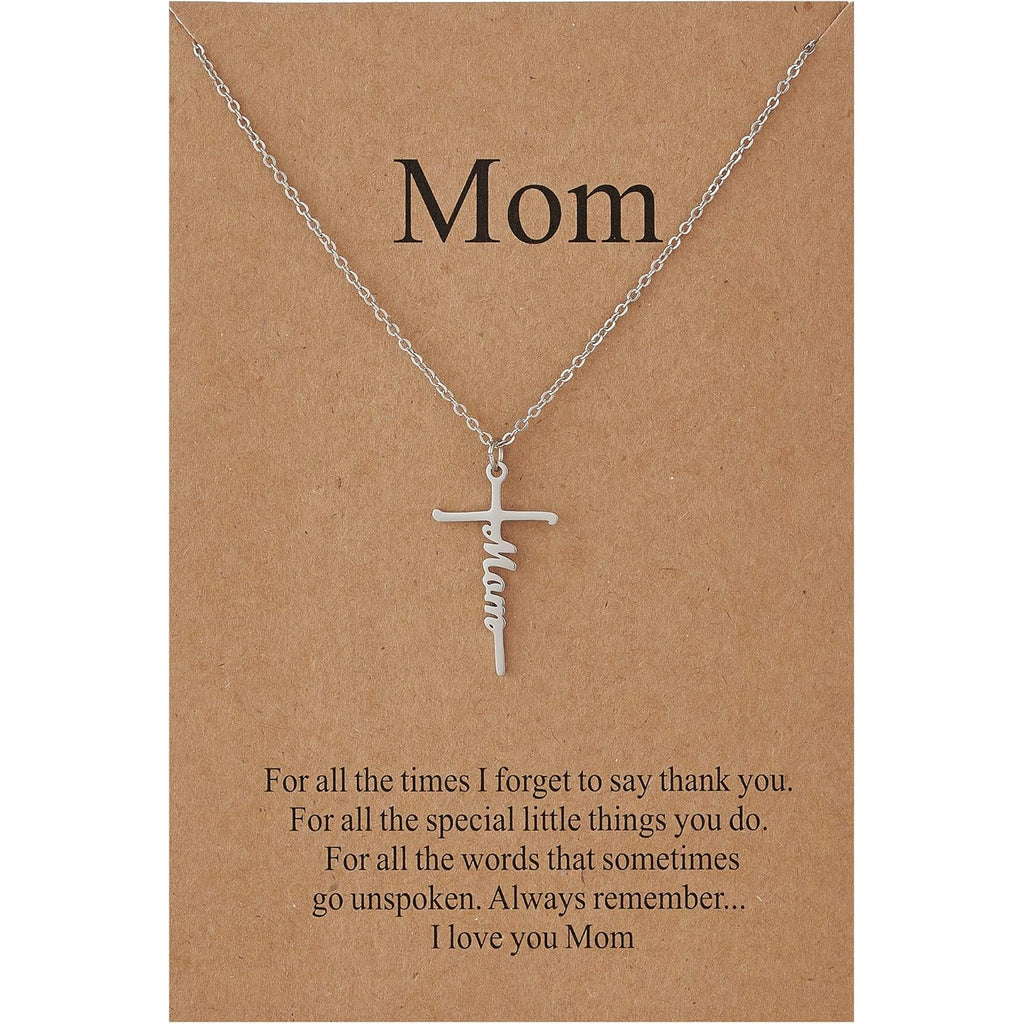 Lcherry Faith Cross Pendant Necklace for Women Religious Christian Jewelry Mother's Day Gifts for Women