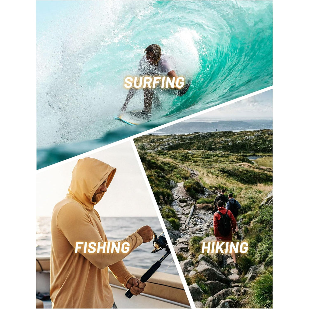 Tacvasen Men'S Long Sleeve Active T-Shirts Upf 50+ Hoodies Sun Protection Shirt Lightweight Quick Dry Rash Guards