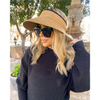 FURTALK Womens Sun Visor Hat Straw Sun Visors for Women Summer Packable Ponytail Beach Hats for Women Travel UPF 80+