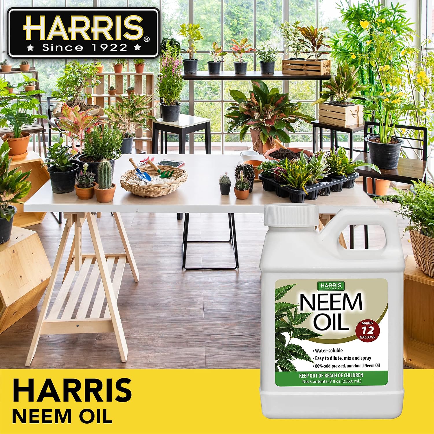 Harris Neem Oil Cold Pressed Water Soluble Concentrate, Makes 12 Gallons