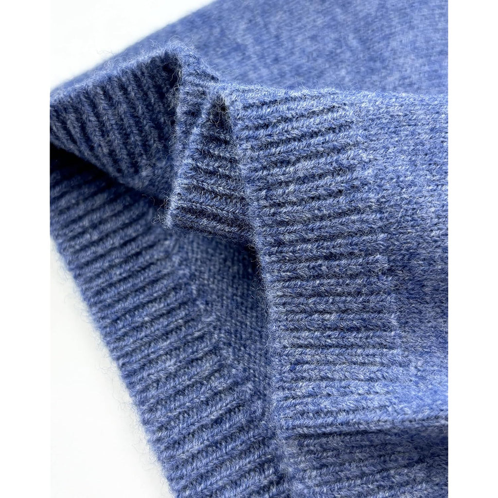 100% Superfine Merino Wool Beanie Hat Winter Warm-2PLY Unisex-Men and Women Skull Cap Toque Blue