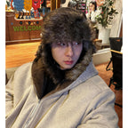 Trapper Ushanka Hat for Men Women, Faux Fur Trooper Hats with Ear Flaps, Windproof Winter Skiing Cap