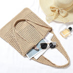 Crochet Bags, Beach Mesh Tote Bag Womens Shoulder Shopping Handbag Casual Travel Totes Bag Foldable Hobo Bags