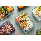 M MCIRCO [5-Packs, 36 Oz Glass Meal Prep Containers with Snap Locking Lids Glass Food Containers,Airtight Lunch Container,Microwave, Oven, Freezer and Dishwasher (4.5 Cup)