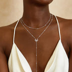 CHESKY Long Necklaces for Women, 14k Gold Plated/Streling Silver Lariat Necklace Dainty Statement Prom Necklace Rosary Cross Sun Drop Pendant Dangle Necklace Gold Prom Jewelry for Women Gifts