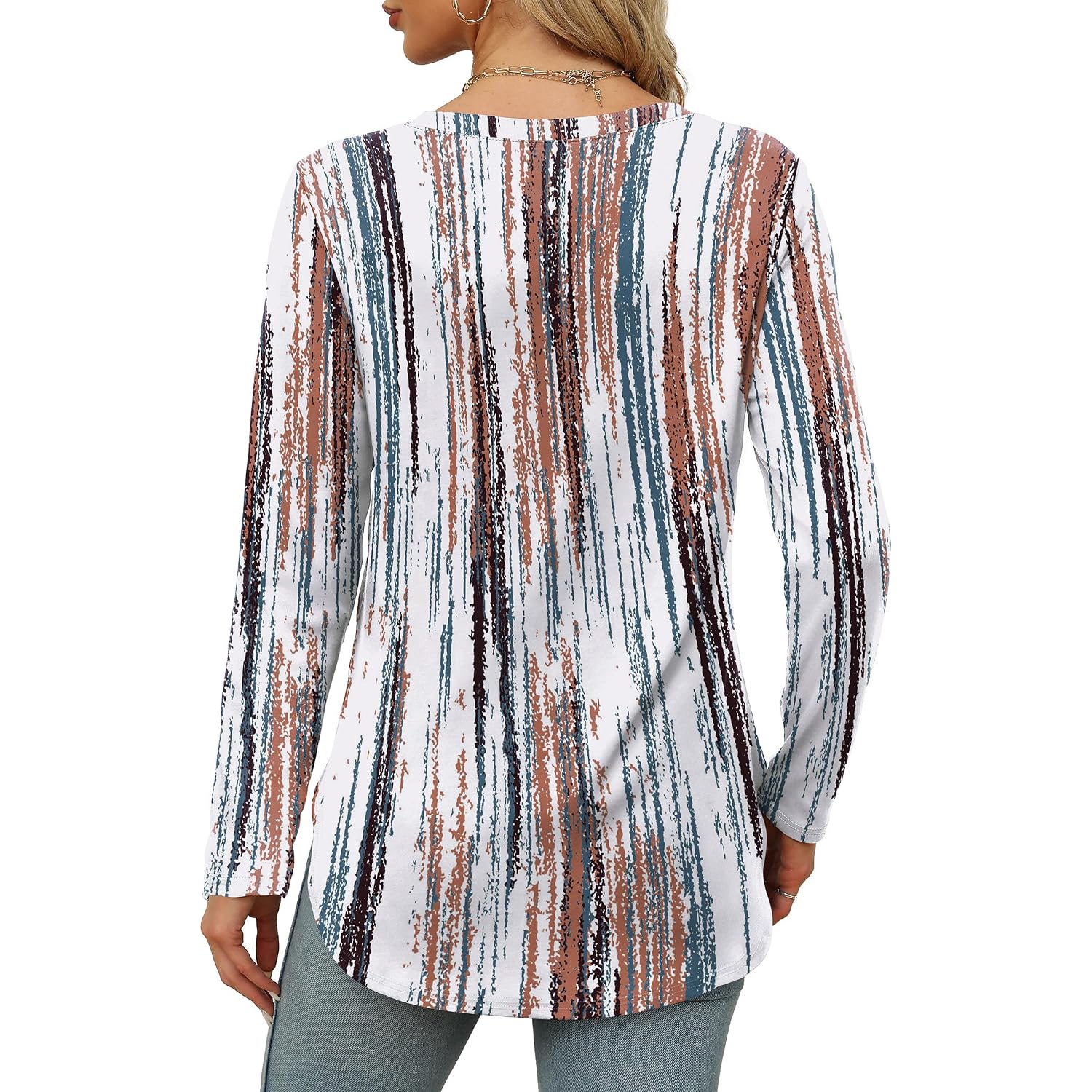 Ofeefan Long Sleeve Shirts For Women Crewneck Basic Tunic Tops Loose Fit Dressy Early Fall Fashion Clothes 2026