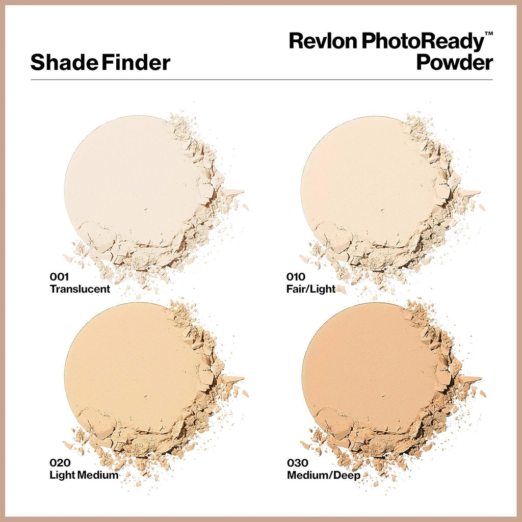 Revlon PhotoReady Blurring Face Powder Makeup, Longwear, Light-Medium Coverage with Flawless Finish, Shine & Oil-Free, 020 Light Medium, 0.25 oz