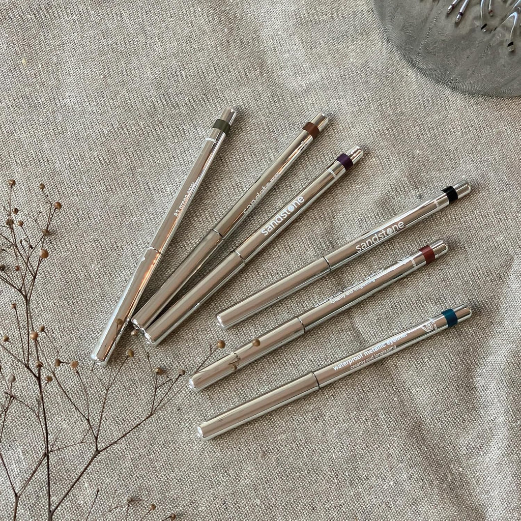Sandstone Scandinavia Hypoallergenic Waterproof Eyeliner Pencil (Purple) | Metallic, Smudge-Proof Eye Liner For Sensitive Eyes
