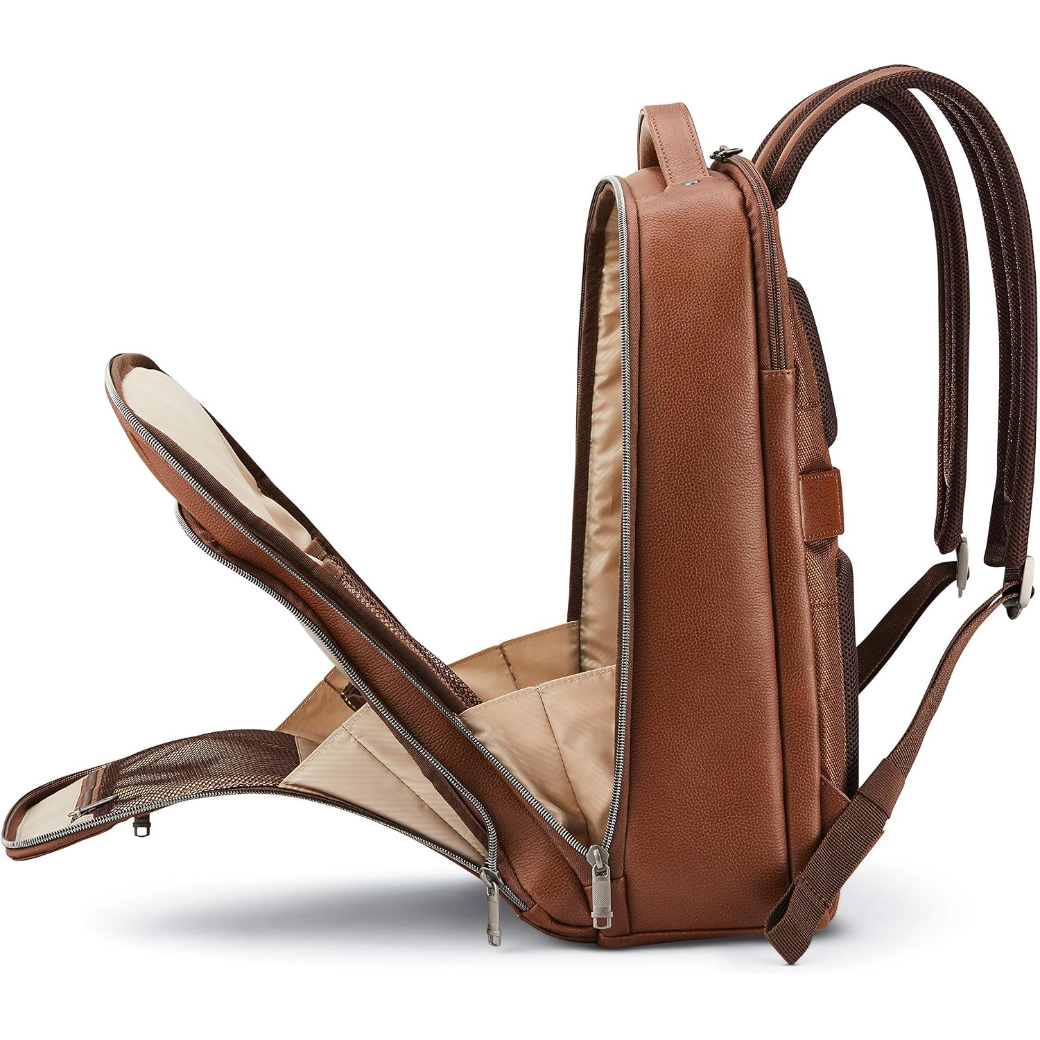 Samsonite Classic Leather Backpack, Cognac , One Size