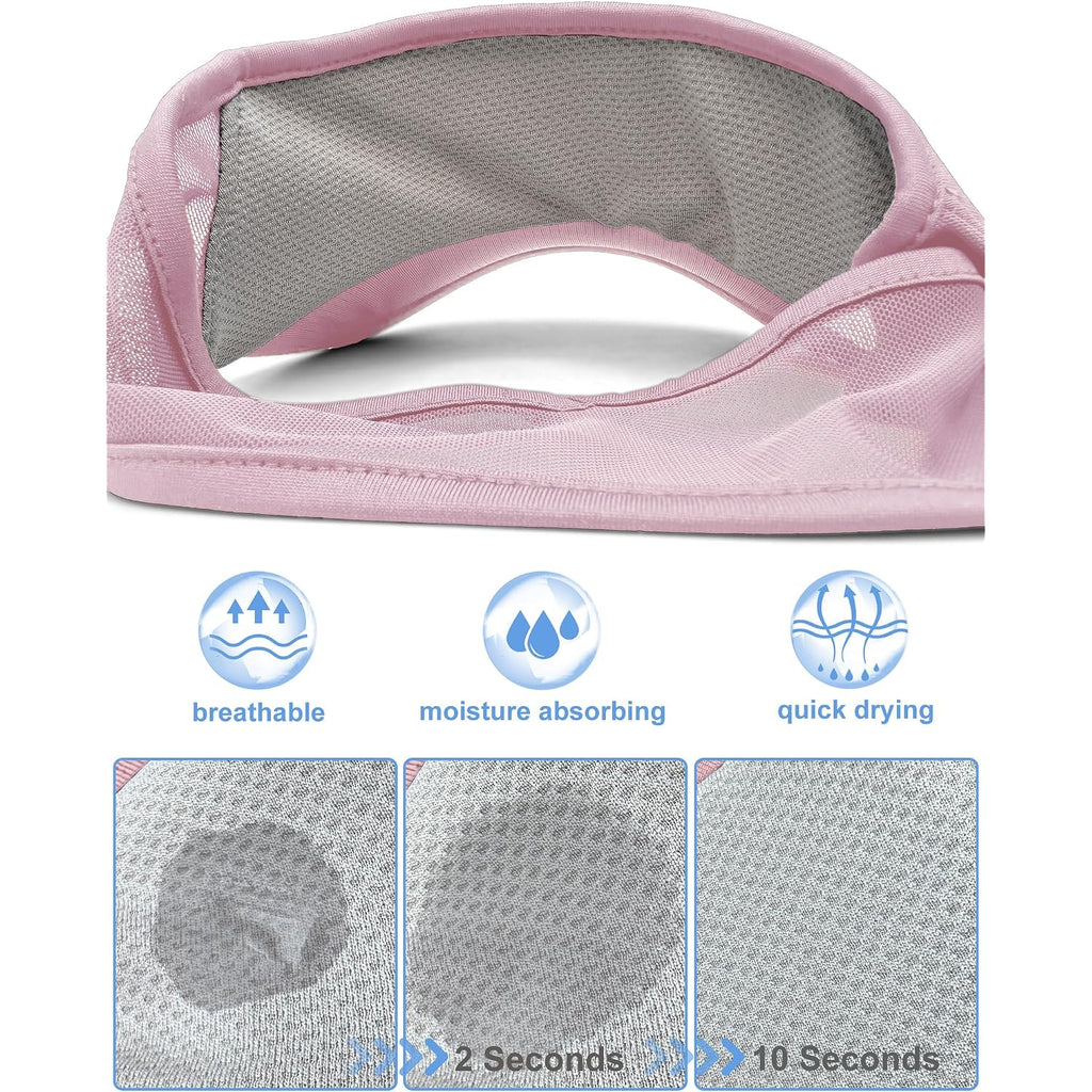 Sport Sun-Visor Hat Men Women Summer Uv Protection, Lightweight Cooling Golf Running Tennis Sweat-Band Cap
