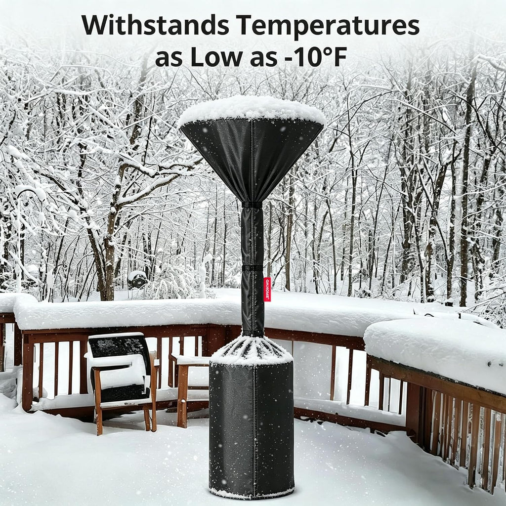Patio Heater Covers, [2026 Upgraded Tear-Resistant Fabric] Waterproof With Robust Zipper,Dustproof/Wind/Sunlight/Snow-Resistant, (89"H X 33"D X 19"B ,Black)