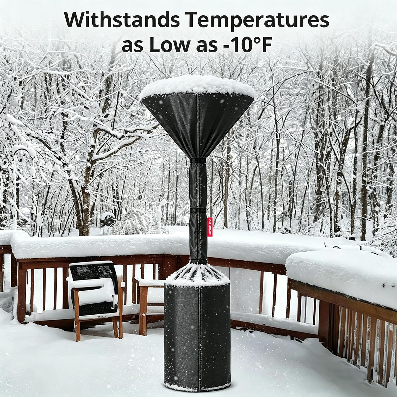 Patio Heater Covers, [2026 Upgraded Tear-Resistant Fabric] Waterproof With Robust Zipper,Dustproof/Wind/Sunlight/Snow-Resistant, (89"H X 33"D X 19"B ,Black)