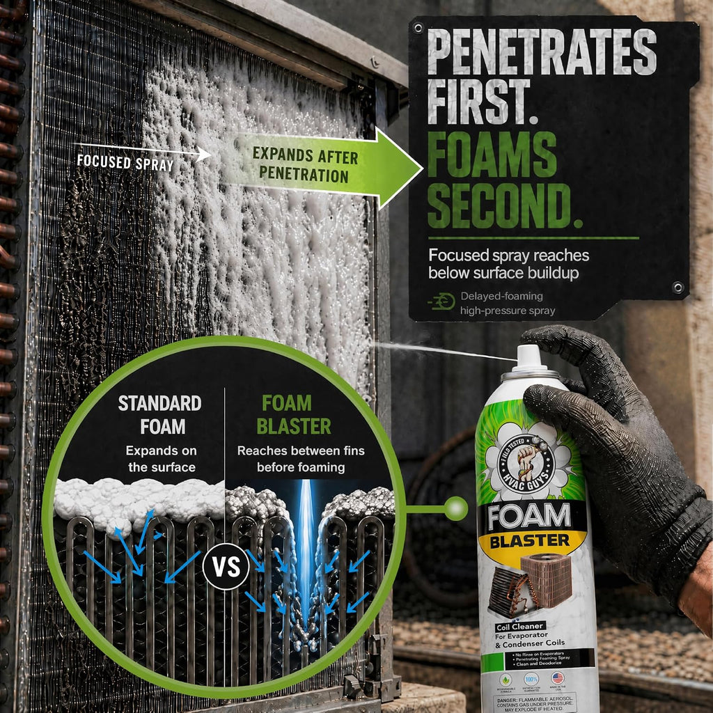 Leak Saver Foam Blaster Ac Coil Cleaner Foam Spray | Hvac Coil Cleaner For Ac Unit | Professional Deep-Penetrating Formula For Evaporator (No Rinse) & Condenser (Light Rinse)