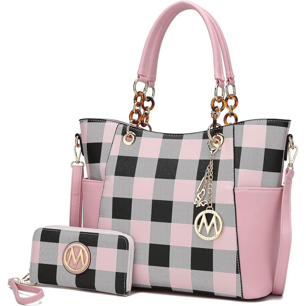 MKF Collection Tote Bag for Women, Handbag Set with Wallet-Top-Handle Bag Vegan Leather Purse by Mia K