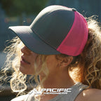 Pacific Headwear Snapback Trucker: Stylish Unisex Cap for All-Day Comfort Black/White/Black