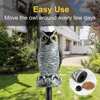 Offo Fake Owls, Plastic Owl Statue To Decorate The Garden, Porch Pool Patio Yard, Halloween Decorations For Outdoor Garden, 8.3-Inch Height, Brown And White