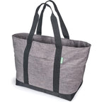 Creative Green Life Extra Large Tote Bag, Gray | Canvas Style, Carry-All, Zipper Closure, Fully Lined, For Work, School, Gym, Shopping, Travel, Overnight Bag