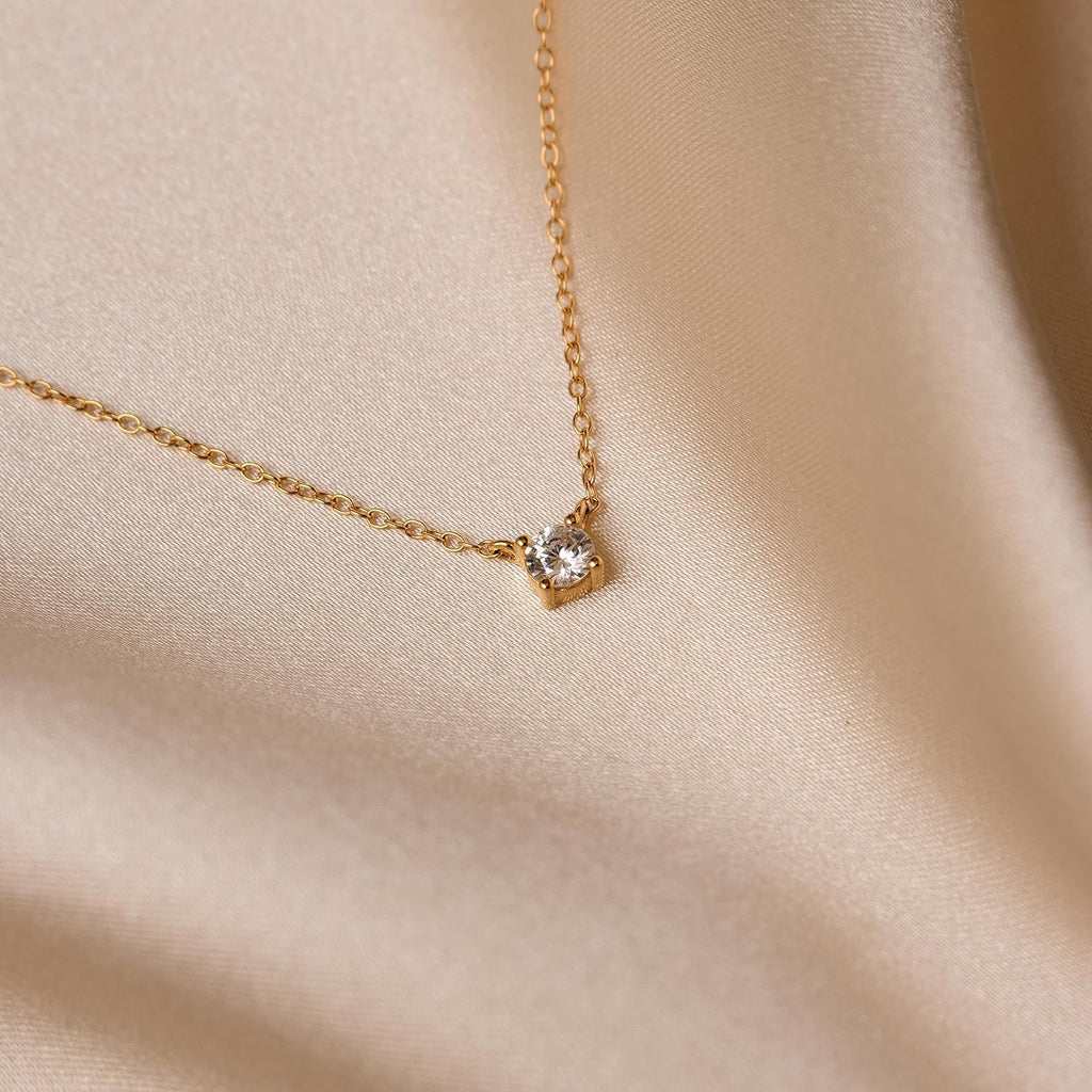 Dainty Gold Necklace for Women Non Tarnish Layered 14k Diamond Pendant Charm Gold Plated Necklaces CZ Trendy Zirconia Chain Choker Necklace Stack Gold Jewelry for Women Birthday Gift