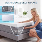 Masvis 3 Inch Queen Memory Foam Mattress Topper, Ventilated Gel Mattress Topper For Back Pain Relief, Certipur-Us Certified, Removable Washable Cover, Wave Pattern Bed Topper,White