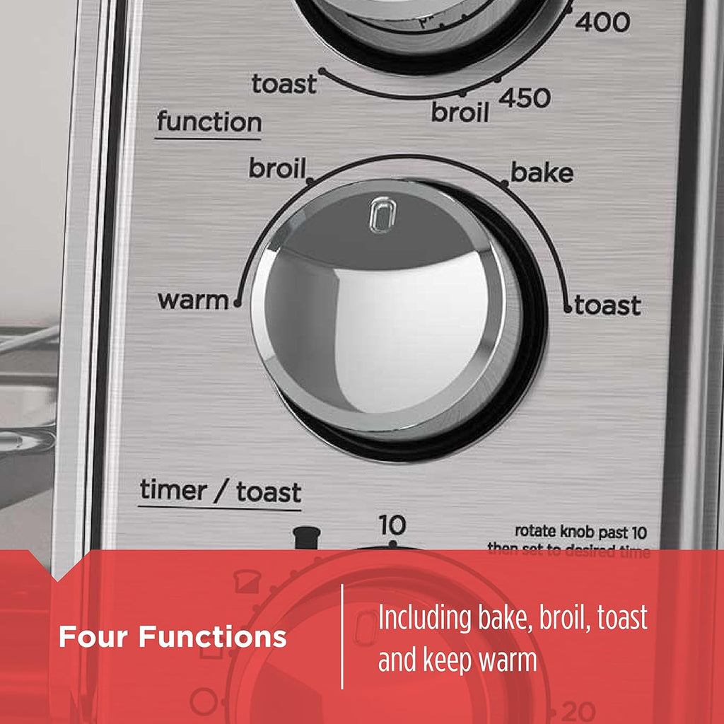 BLACK+DECKER 4-Slice Toaster Oven with Natural Convection, Stainless Steel, TO1760SS (TO1760SST-1)