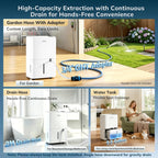 50 Pint/Day, 3500Sq.Ft Compressor Dehumidifier With Drain Hose | 0.8 Gallon Water Tank Capacity, For Basement, Home, Bedroom, Bathroom, Rv, Garage, Intelligent Humidistat, Quiet