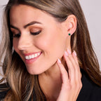 Orovi Round 14K Gold Earrings for Women in Solid 14K White Gold 585/14K Yellow Gold 585 with Ruby/Sapphire/Zirconia/Emerald Gemstones, Stud Earrings For Women,Women's Jewelry Delivered in Jewelry Box