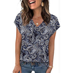Womens Tops Short Sleeve V Neck Shirts Summer Dressy Casual Business Clothes Work Blouses Fashion Clothing Outfits
