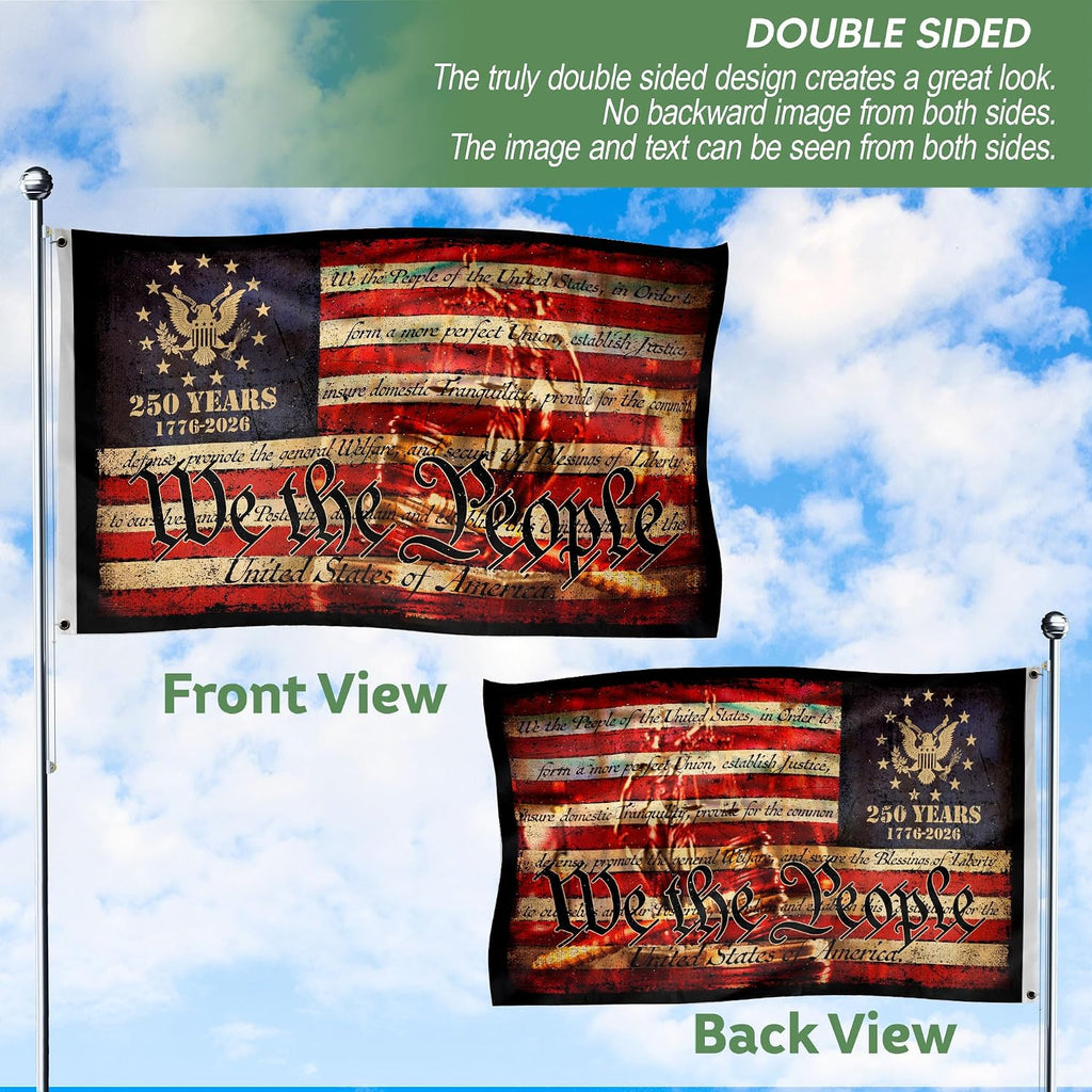 250 Anniversary Usa Flag, Two-Sided Design 3X5 Ft, Patriotic House Flags 5 | Commemorative Flag Featuring An Eagle Design And Double-Sided Display With Patriotic Details Celebrating 250 Years Of Freedom