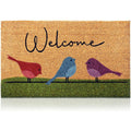 Coir Welcome Mat, Non-Slip, Colorful Birds, 17 X 29 In | Traps Dirt And Mud, Anti-Shedding, Durable Pvc Backing, 100% Natural Coir, Indoor And Outdoor Entryway, Easy To Clean