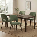 Usaint Wooden Dining Chairs Set Of 4, Fabric Dining Room Chairs, Green