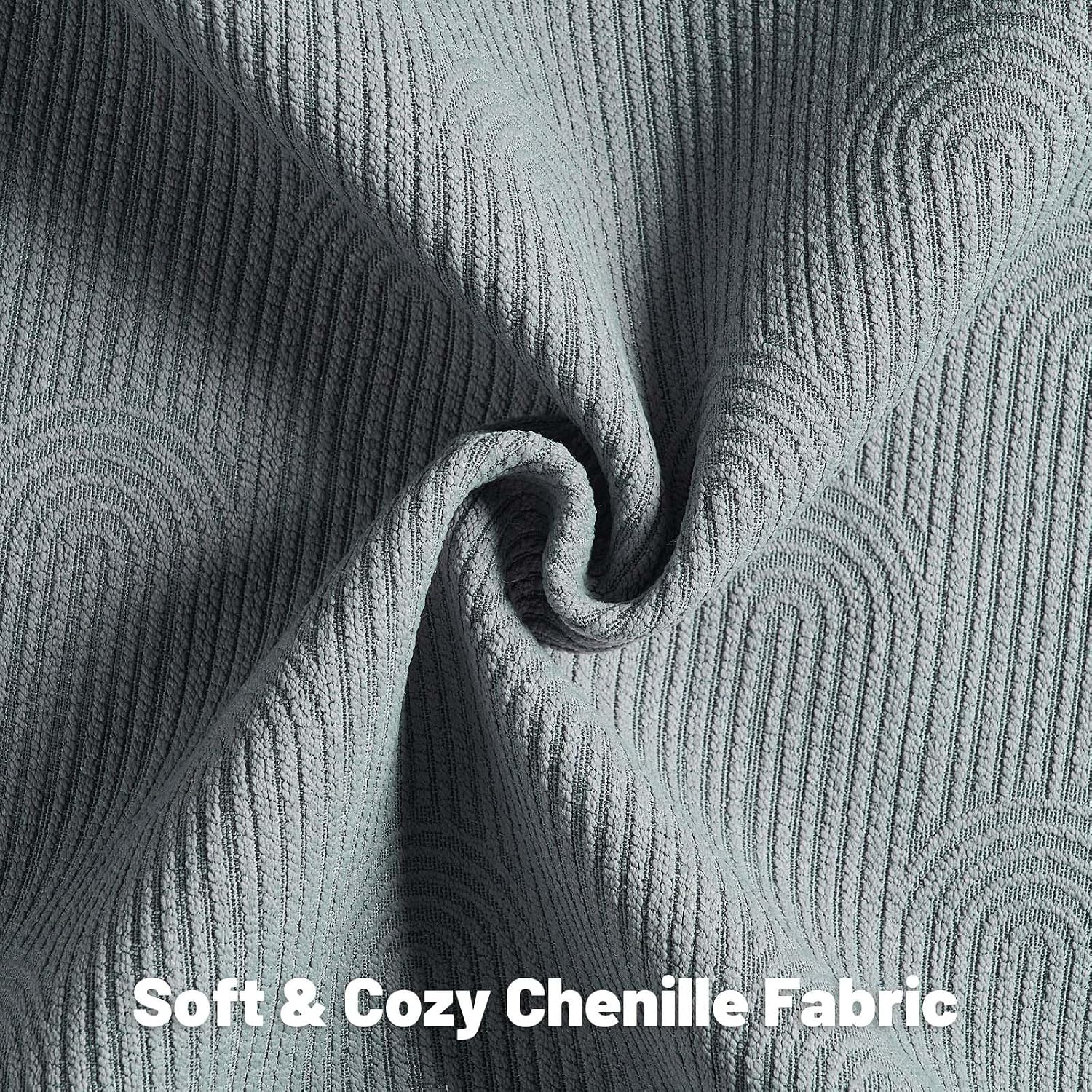 Pack Of 2 Chenille Decorative Throw Pillow Covers 18X18 Inch,Soft Cozy Striped Geometric Patterns Cushion Case,Modern Home Decor For Couch Bed Living Room,Dark Grey