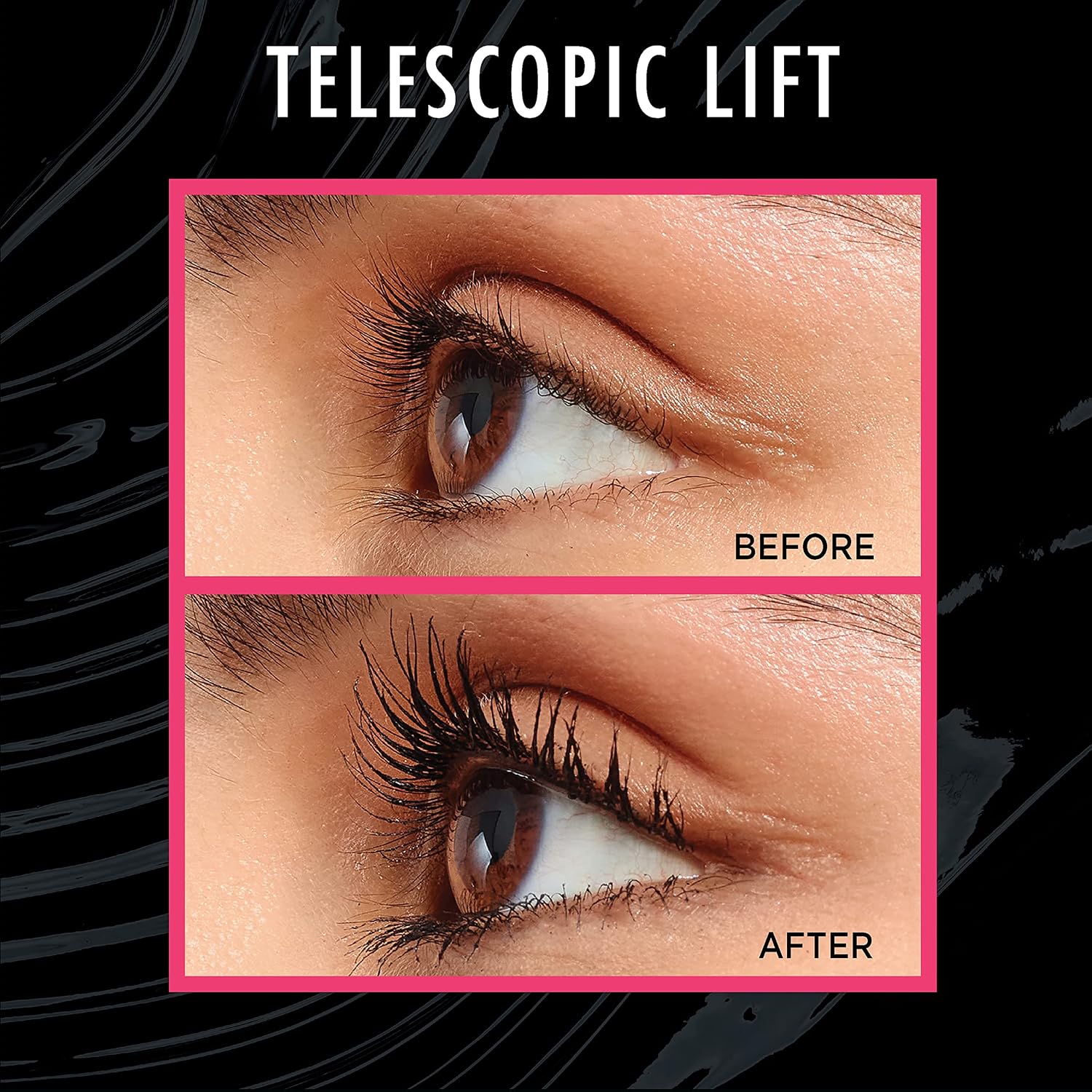 L'Oreal Paris Telescopic Lift Mascara, Lengthening And Volumizing Eye Makeup, Lash Lift With Up To 36Hr Wear, Washable, Blackest Black, 0.33 Fl Oz