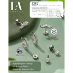 LOLIAS Hypoallergenic Flat Back Earrings for Women Cartilage Earrings Stacks-20G Surgical Stainless Steel Flatback Stud Hoop Earring Set Daith Conch Tragus Helix Piercing Jewelry