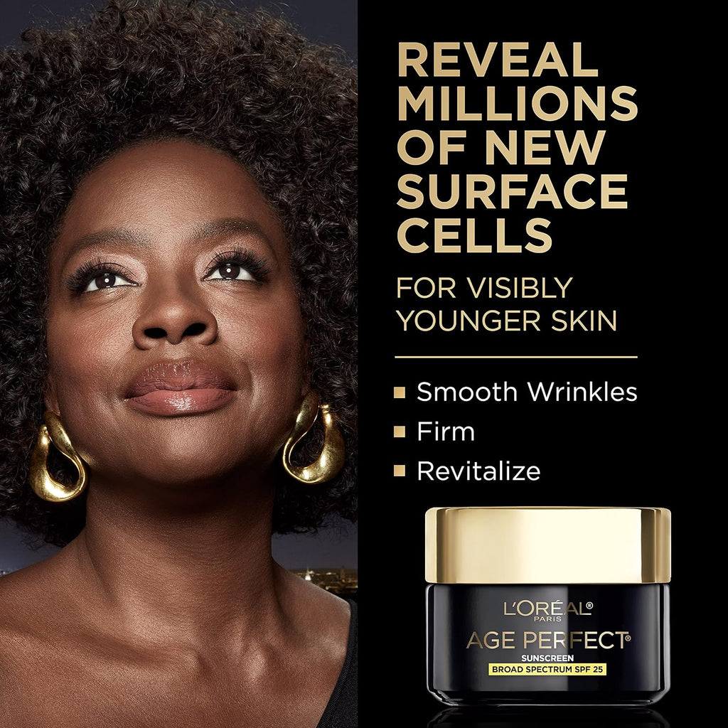 Loreal Paris Age Perfect Cell Renewal Anti-Aging Day Moisturizer With Broad Spectrum Spf 25 Sunscreen, Antioxidants, And Vitamin E 1.7Oz