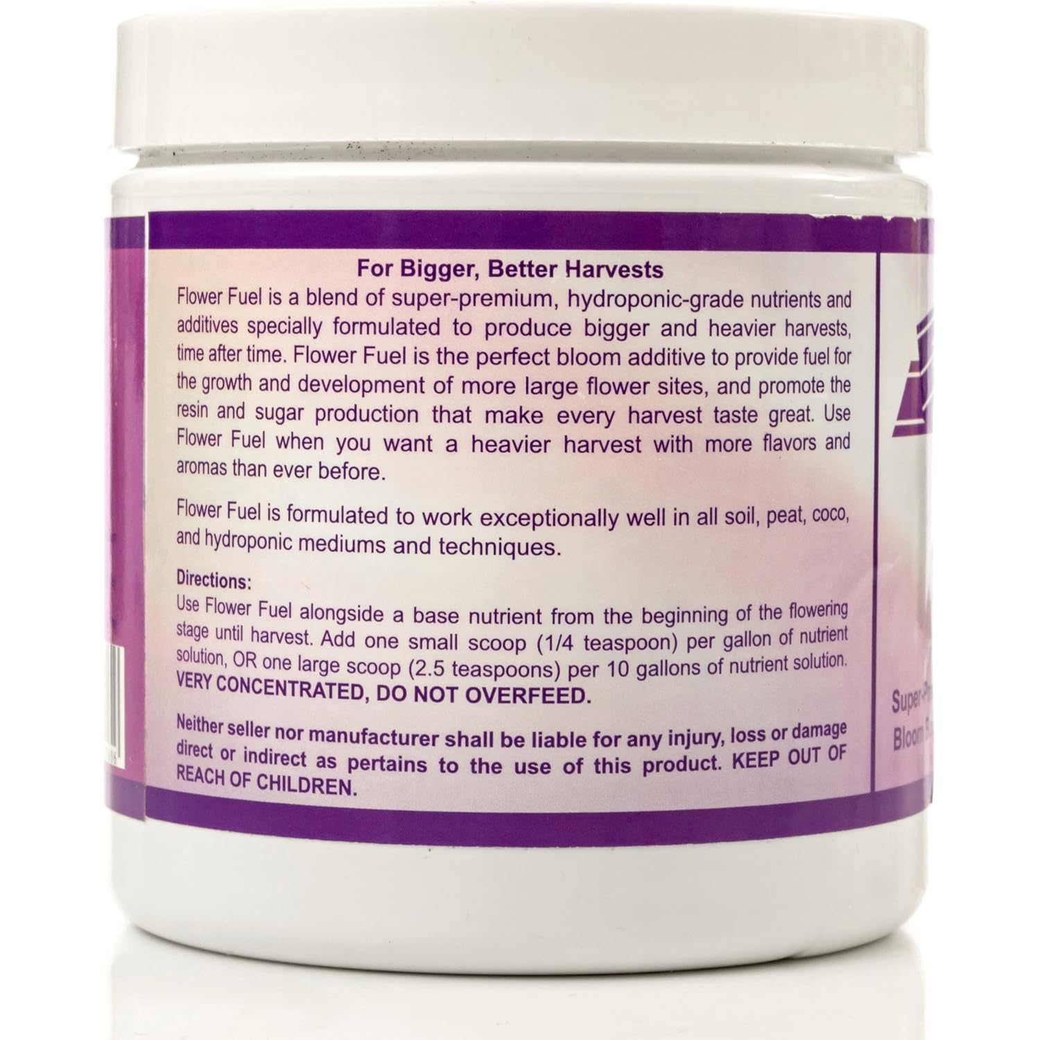 Bloom Booster And Yield Enhancer For Plants - Big, Heavy, Healthy Harvests, For Use In Soil And Hydroponics - Concentrated Phosphorus And Potassium - Flower Fuel 1-34-32, 250G