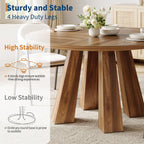 Idealhouse 47" Round Dining Table For 4-6, Farmhouse Wood Kitchen Table | Accent Furniture With Wooden Tabletop & 4 Sturdy Legs, Circle Dinner Table For Dining Room, Living Room, Walnut