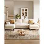 U-Shaped Sectional Couches For Living Room | 112 Inch Modern Sectional Couch | Warm White Chenille Sofa With Double Chaise For Apartment