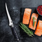 Shan Zu 7 Inch Fillet Knife, Japanese Super Steel Boning Knife, Professional Ultra Sharp Fish Knife With K133 Ergonomic Handle, Black Tortoise Genbu Series