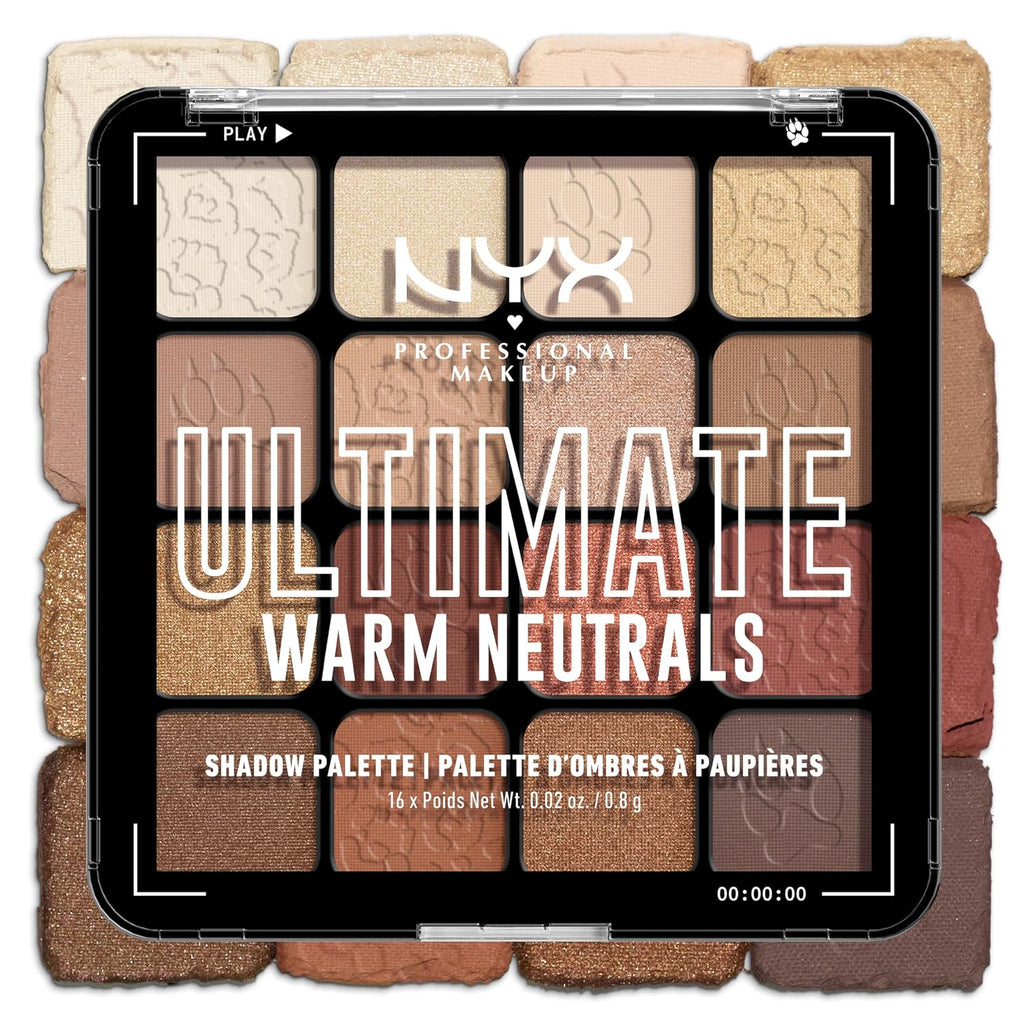 Nyx Professional Makeup Ultimate Shadow Palette, Eyeshadow Palette - Warm Neutrals