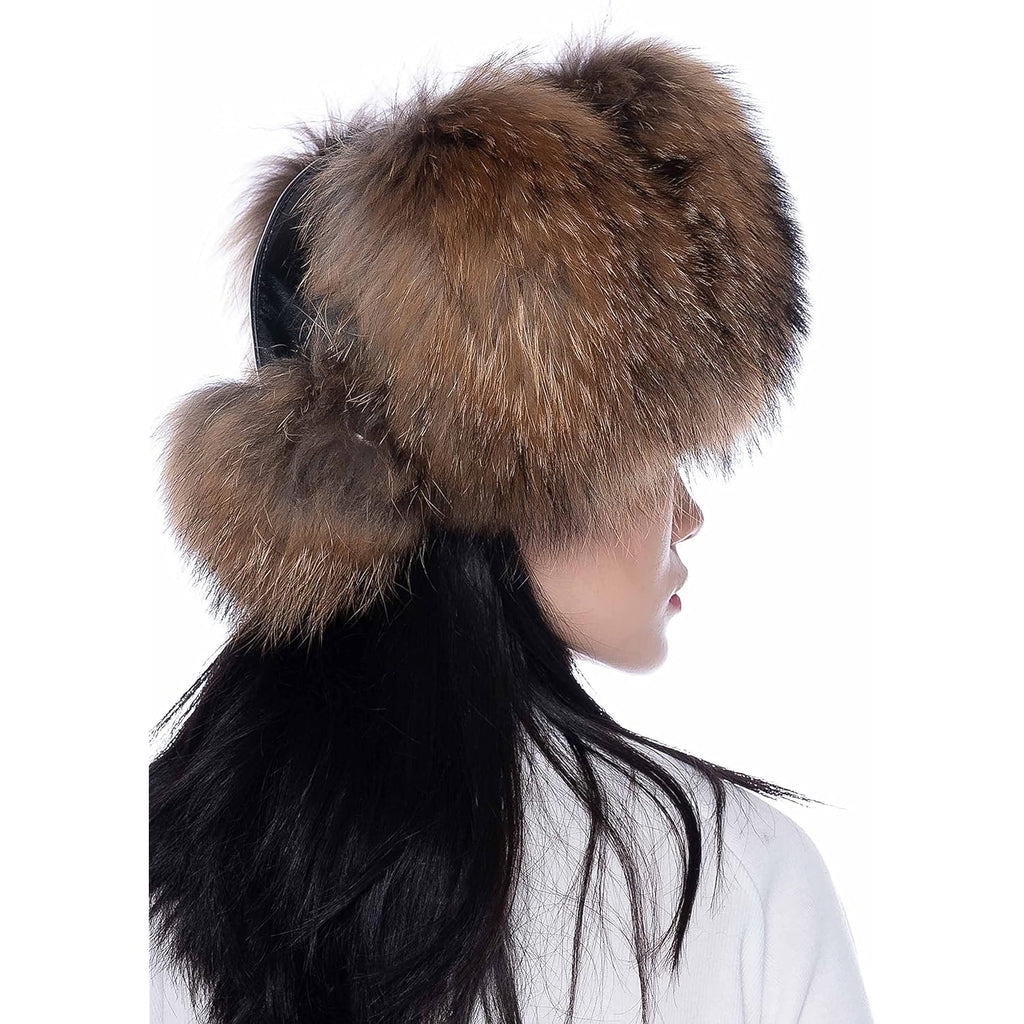 Real Fox Fur Hat - Genuine Sheepskin Leather Shell, Unisex Classic Ushanka Style, Warm and Windproof for Winter