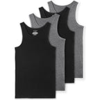 Comfneat Men'S 4-Pack Big & Tall Tight Fit A-Shirts Cotton Spandex Tank Tops Sleeveless Undershirts