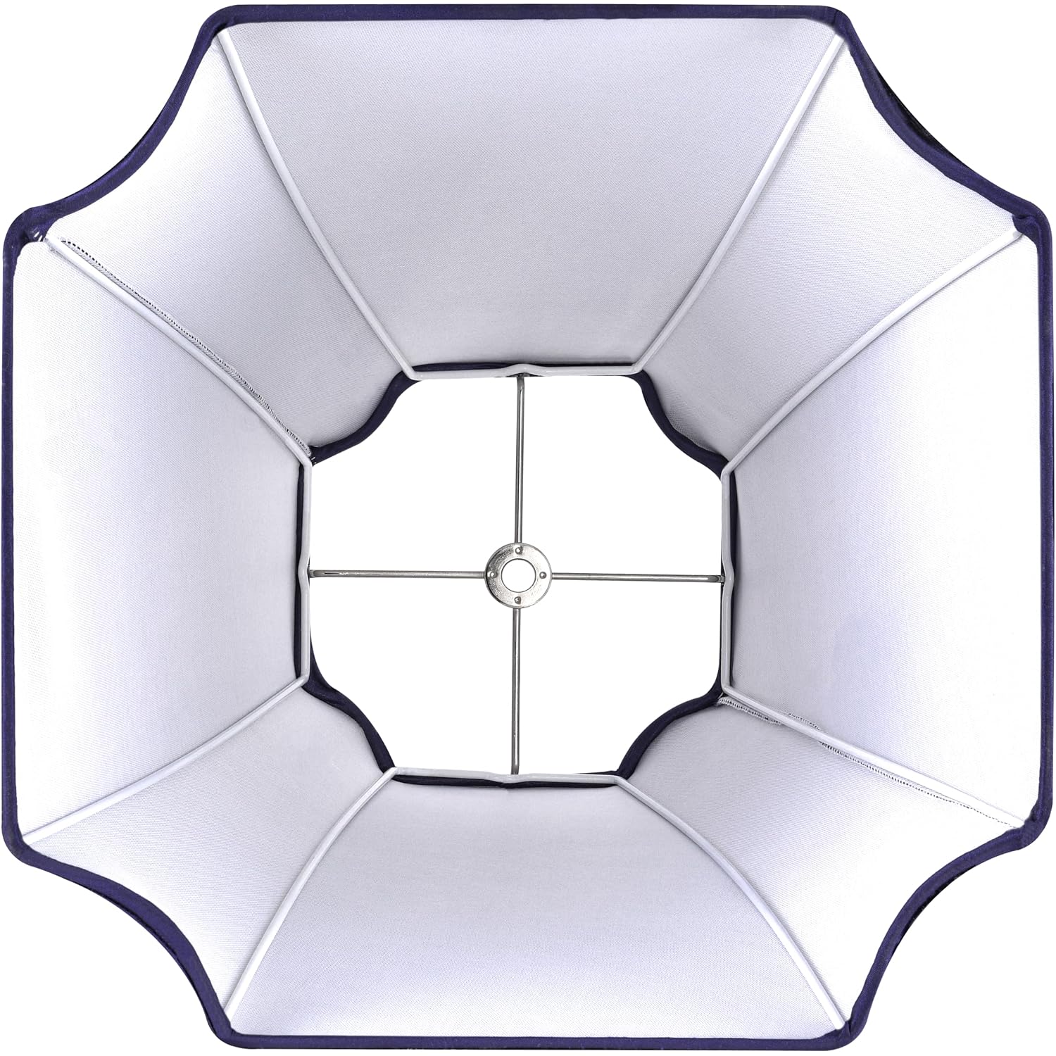 Go&So Square Lamp Shade For Table Lamps,6.5"X13.2"X10.6" Blue Lamphade Bell | 0.41" Spider,Blue,Natural Faux Silk,Medium Deco Lamp Shade Replacement For Small Floor Lamps Living Room,Fold Easy Assembly