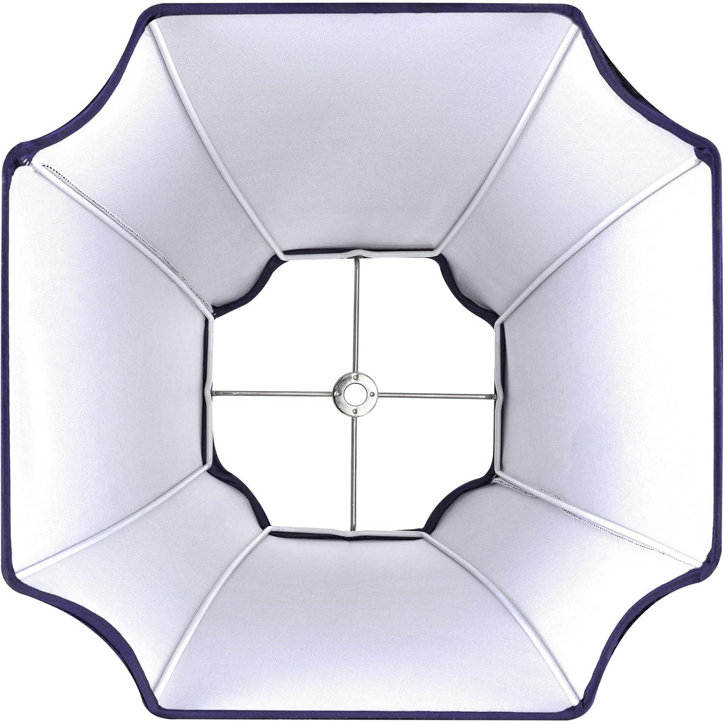Go&So Square Lamp Shade For Table Lamps,6.5"X13.2"X10.6" Blue Lamphade Bell | 0.41" Spider,Blue,Natural Faux Silk,Medium Deco Lamp Shade Replacement For Small Floor Lamps Living Room,Fold Easy Assembly